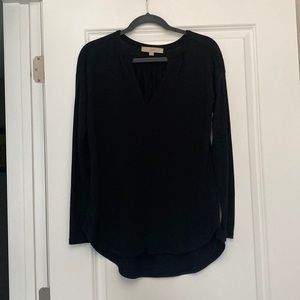 Loft Black V-Neck  Sweater Shirt Size Small